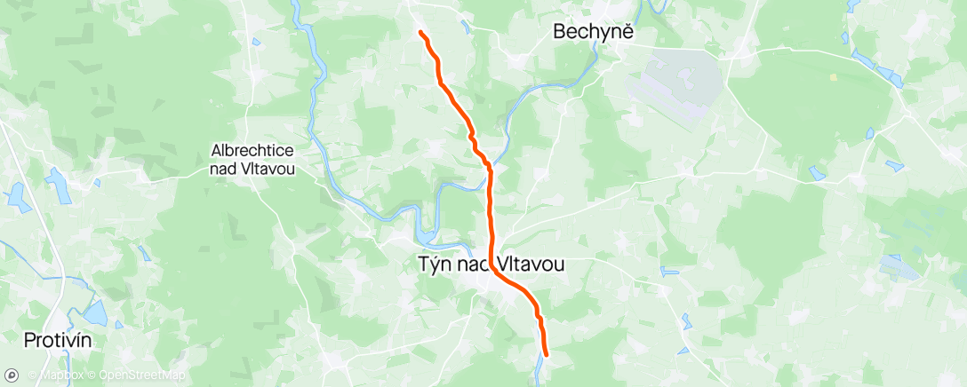 Map of the activity, #VltavaRun - 21. úsek: Nenázvuhodný běh