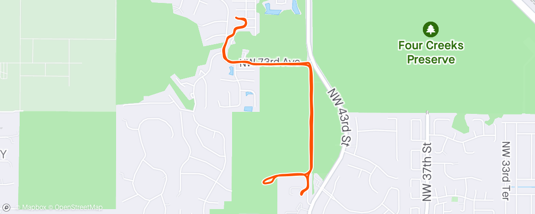 Map of the activity, Evening Run