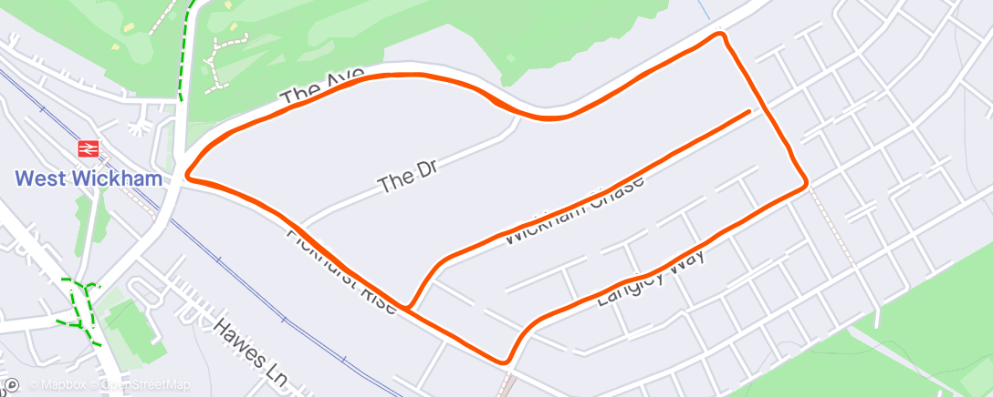 Map of the activity, 20 min easy run