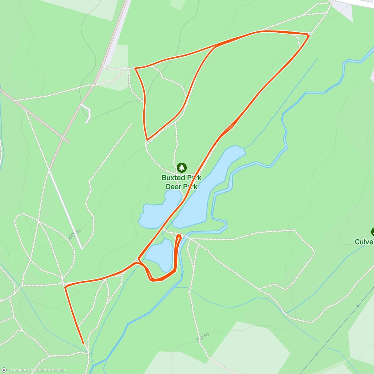 Map of the activity, Uckfield Parkrun/mudbath #5k