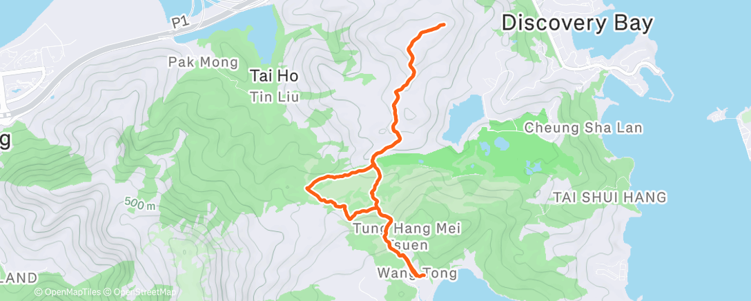 Map of the activity, Morning Hike