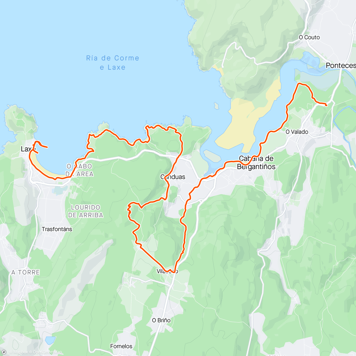 Map of the activity, 🧜🏼‍♂️ Camiño dos faros etapa 3 - Ponteceso-Laxe
