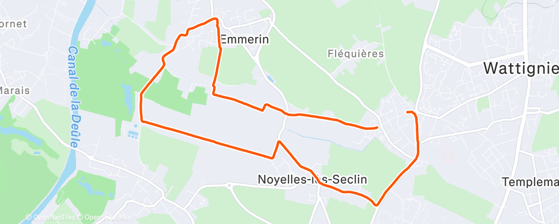 Карта физической активности (Course à pied le midi)