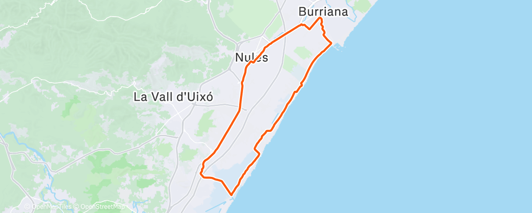 Map of the activity, Bicicleta por la mañana