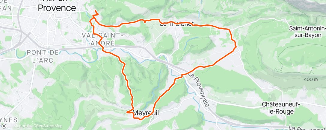 Mapa da atividade, Tholonet / beaurecueil/ col des 3 sautets