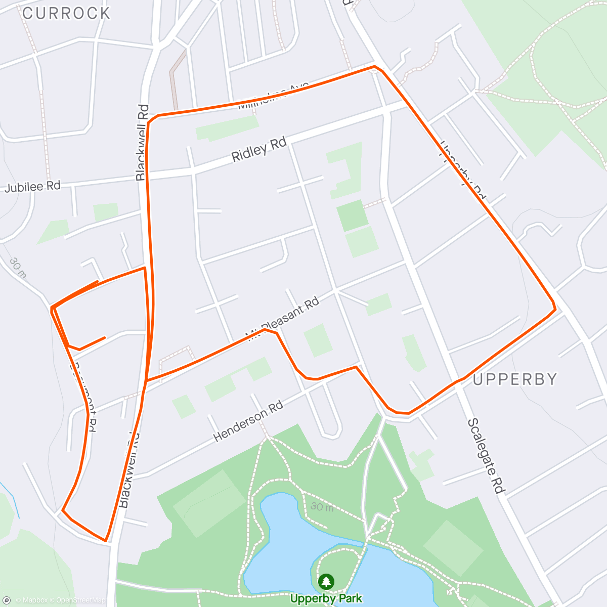 Map of the activity, Evening On-Call Run