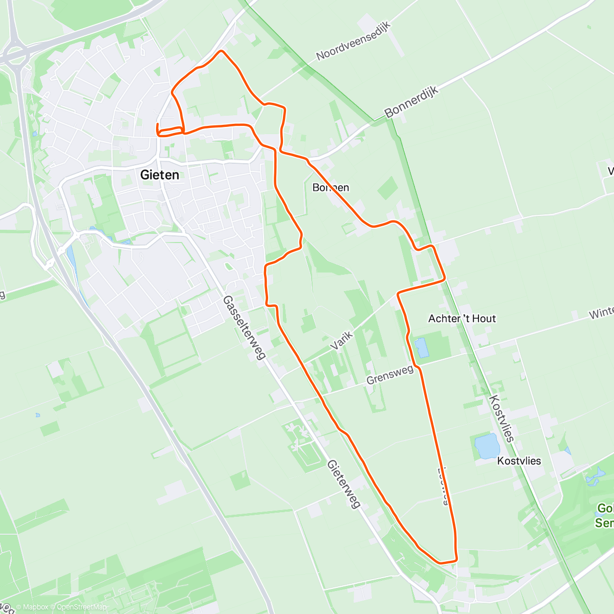Map of the activity, PR tijdens Run van Gieten