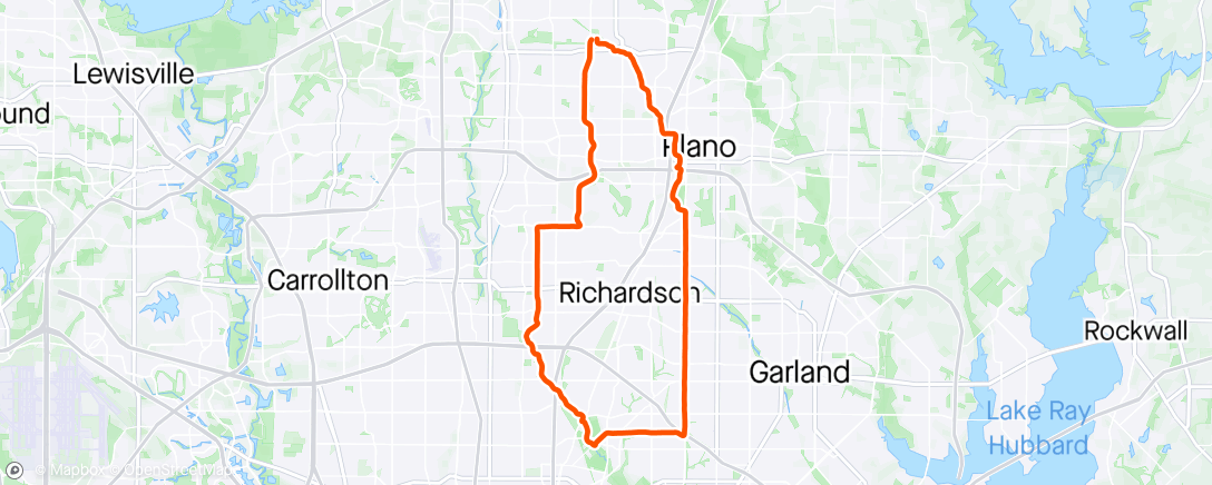 Map of the activity, Dallas Morning Ride