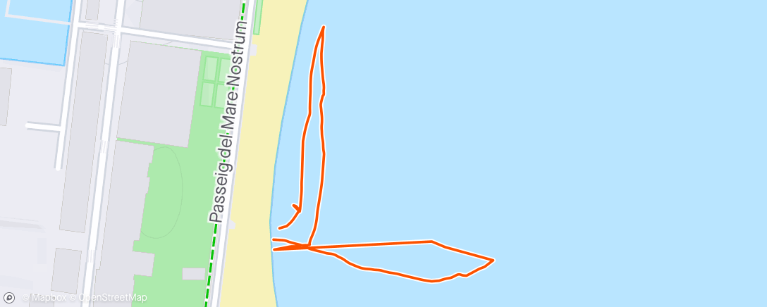 Mapa de la actividad, Evening Swim