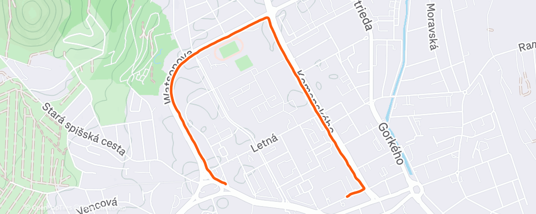 Map of the activity, Morning Run