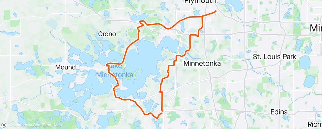 Map of the activity, Sunday Rode Bike