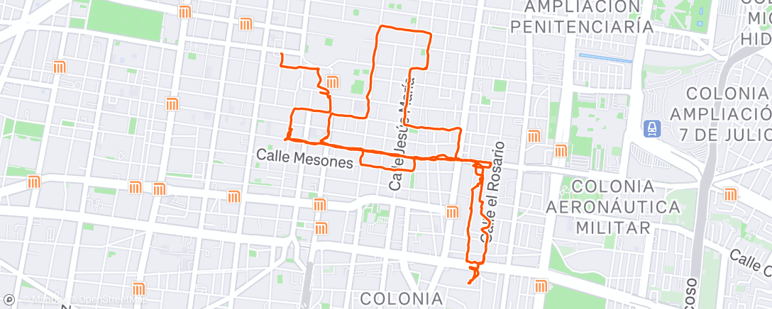 Map of the activity, Afternoon Walk