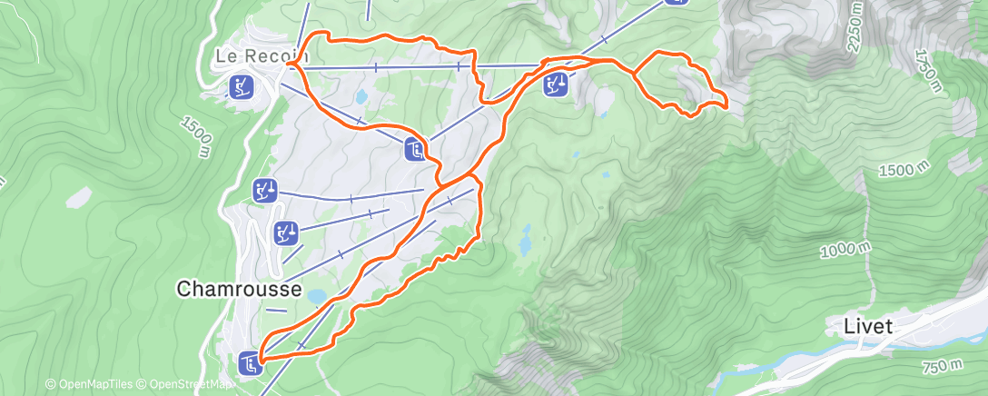 Map of the activity, Morning Backcountry Ski