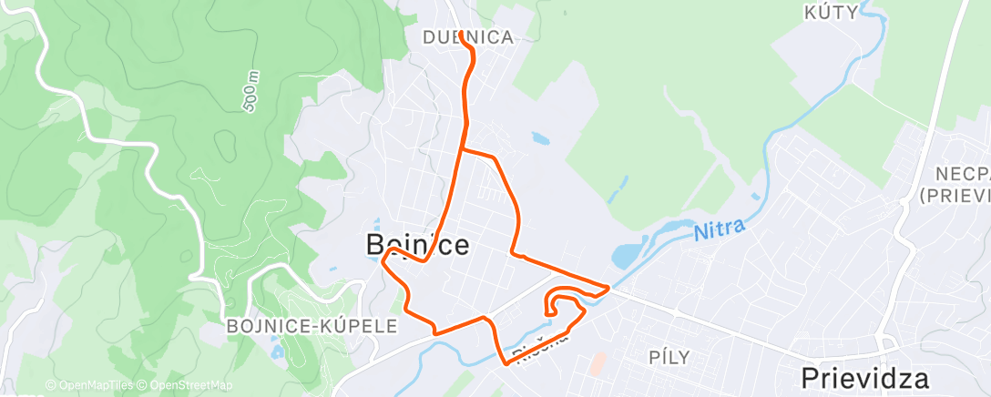 Map of the activity, 7.6km Afternoon Run