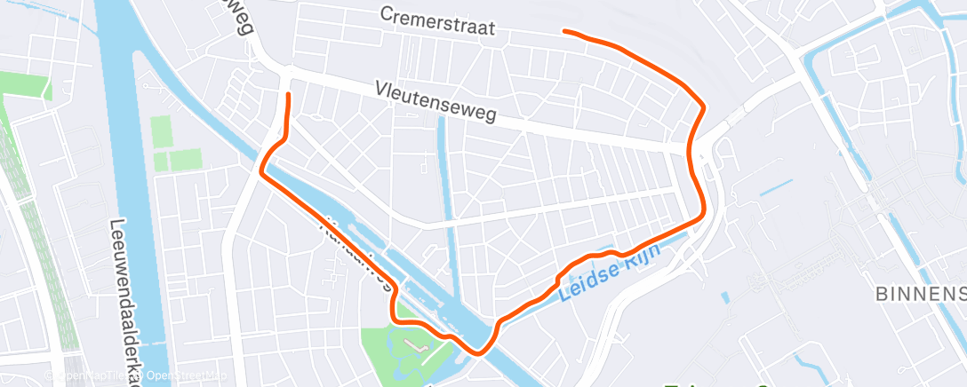 Map of the activity, Afternoon Run
