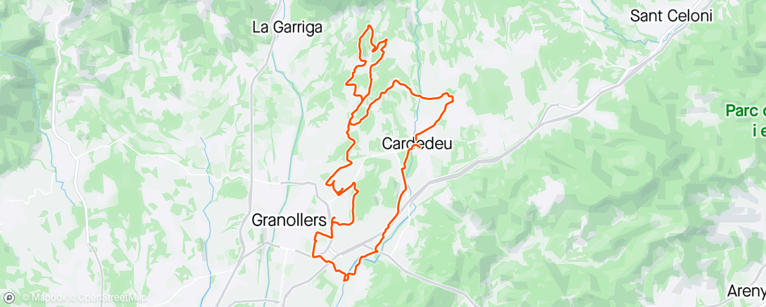Map of the activity, Tuesday Gravel ride