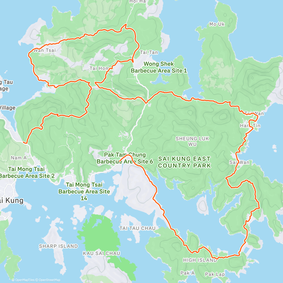 Map of the activity, HK100 First Half