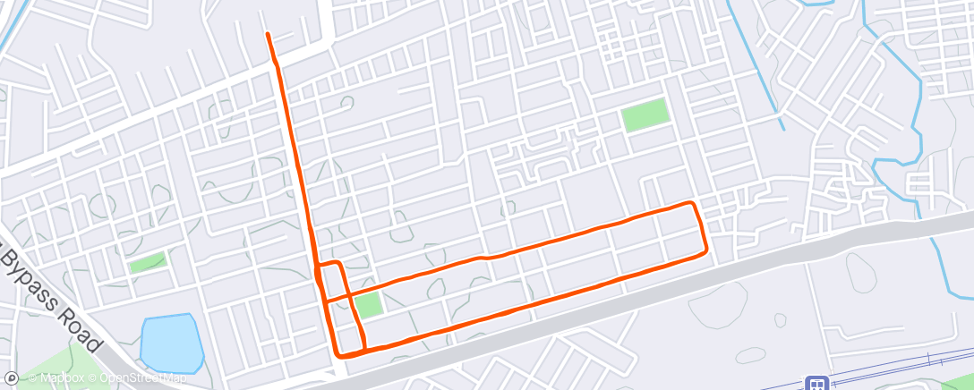 Map of the activity, Walk with some running in between