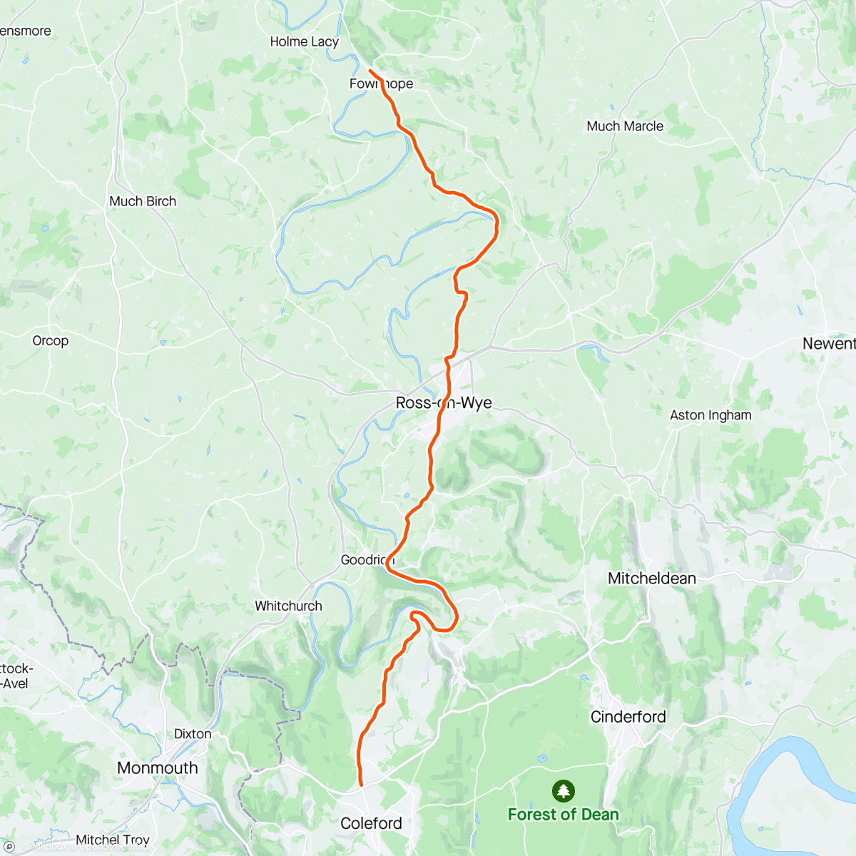 Map of the activity, ROUVY - Wye Valley | Babble Ride Across Britain