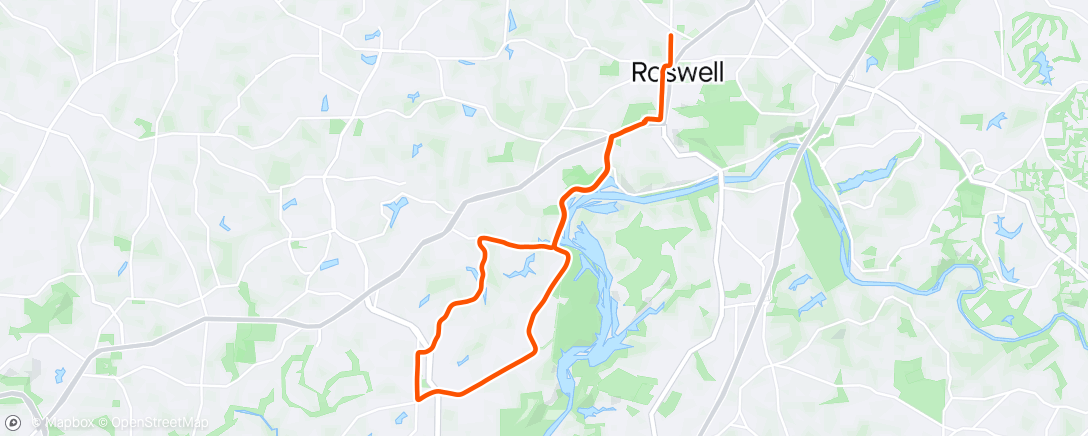 Mapa de la actividad, Bike Roswell Wednesday Night - C group