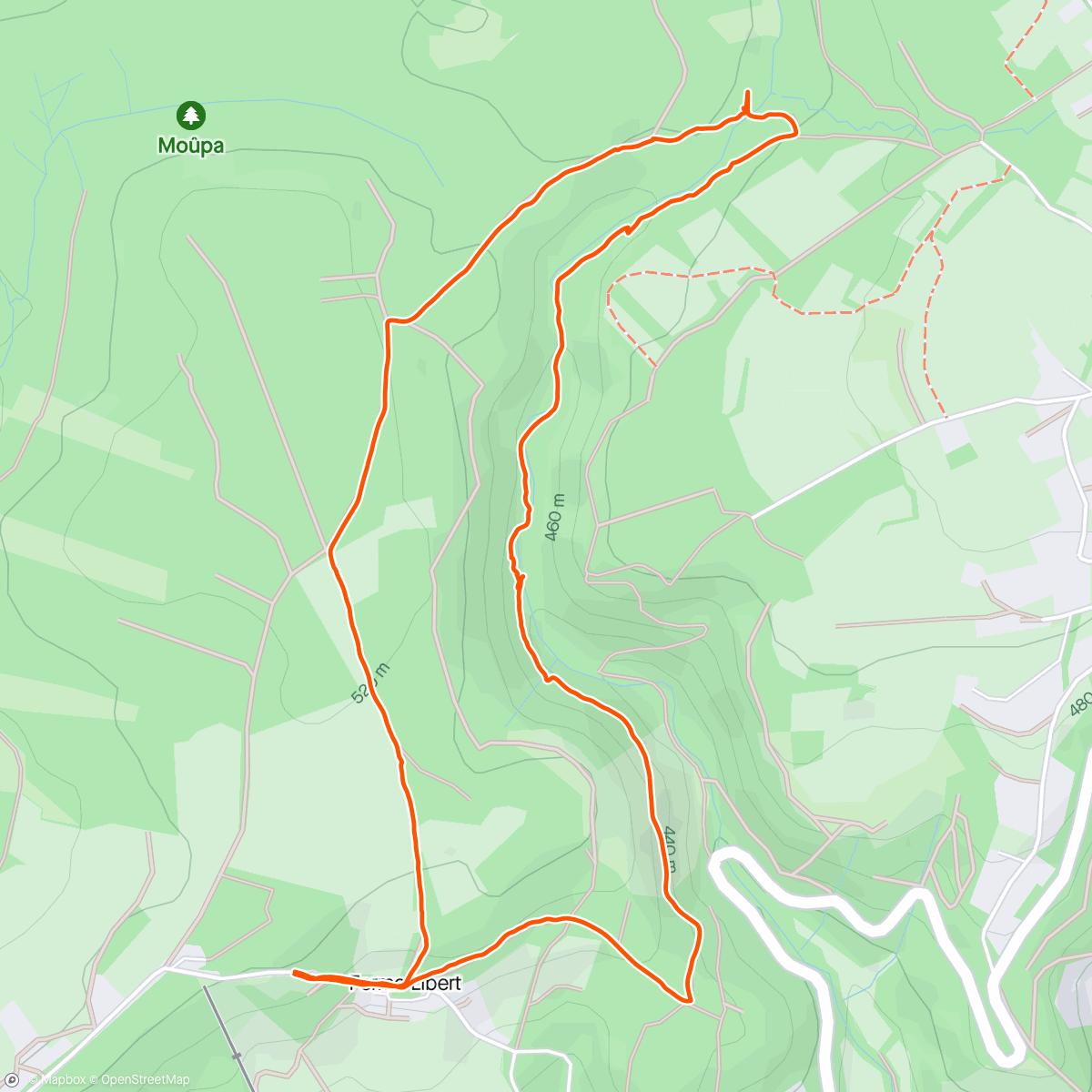 Map of the activity, Ochtendwandeling: De canyon van Trôs-Maret