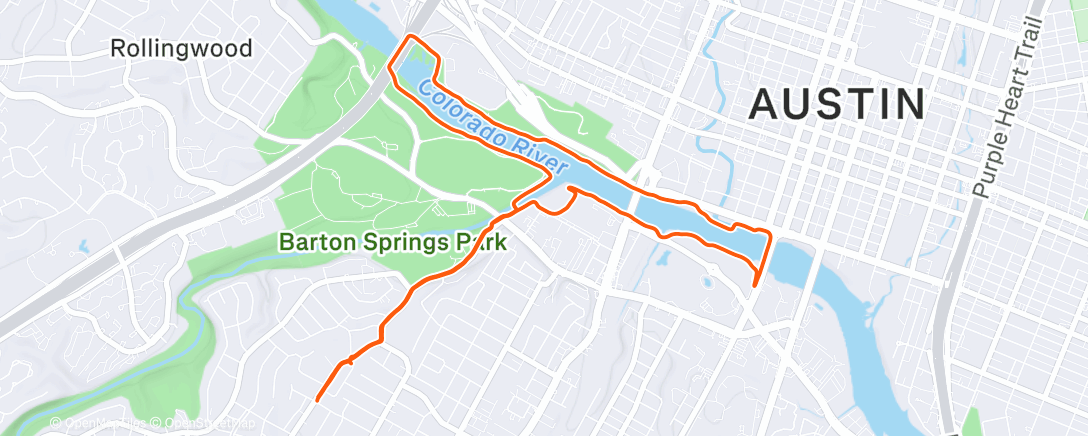 Map of the activity, Morning Run