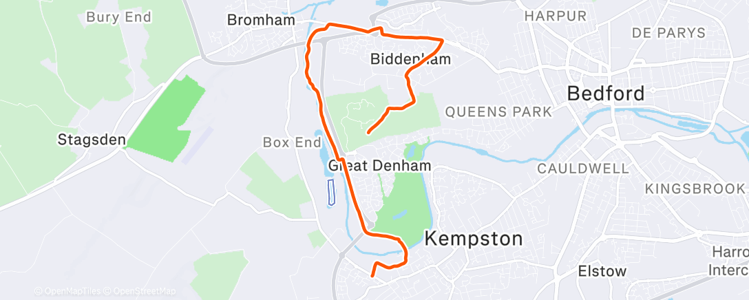 Карта физической активности (Afternoon Trail Run)