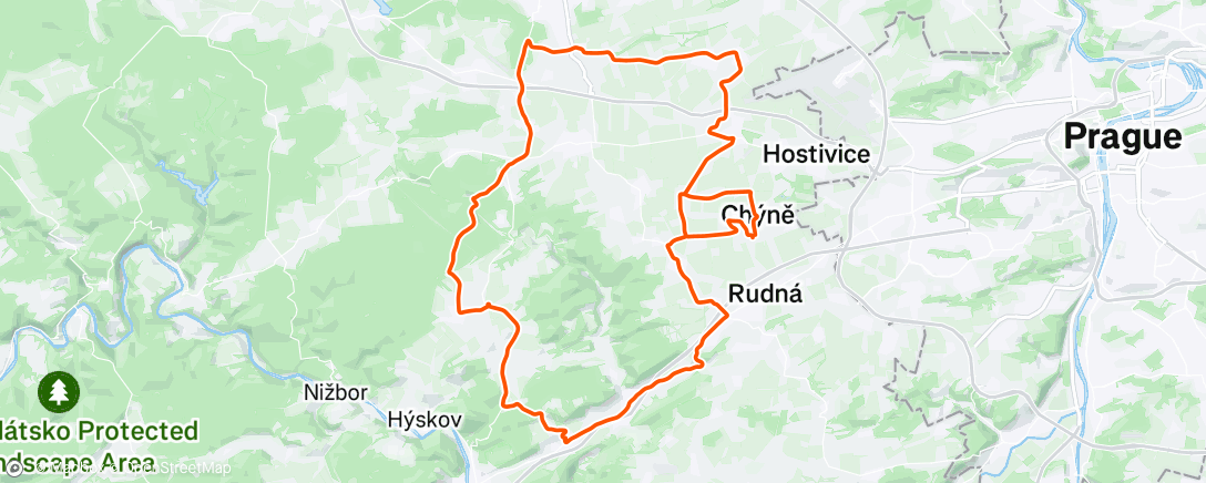 Map of the activity, Silnice přes Chýňavu