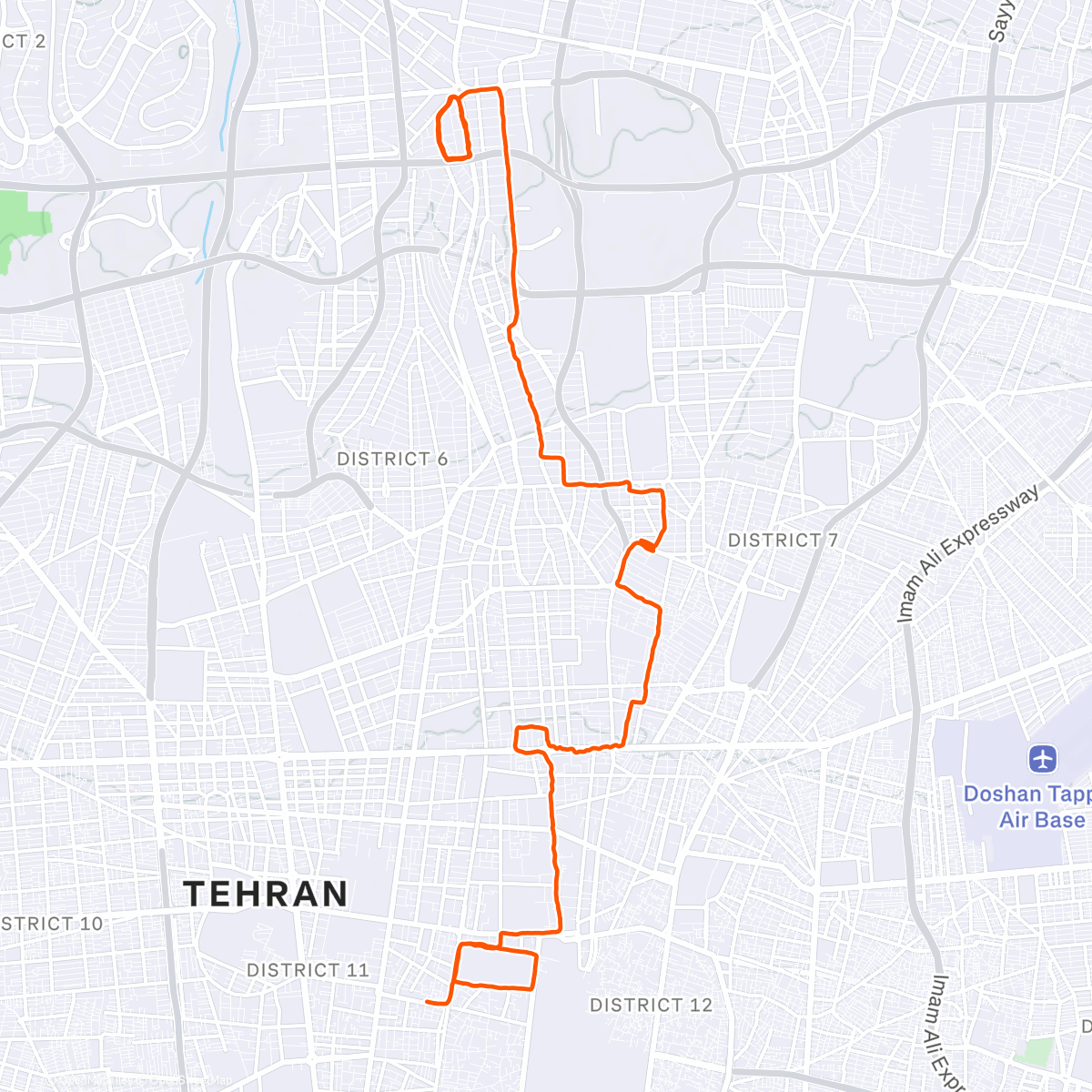 Map of the activity, Morning Run