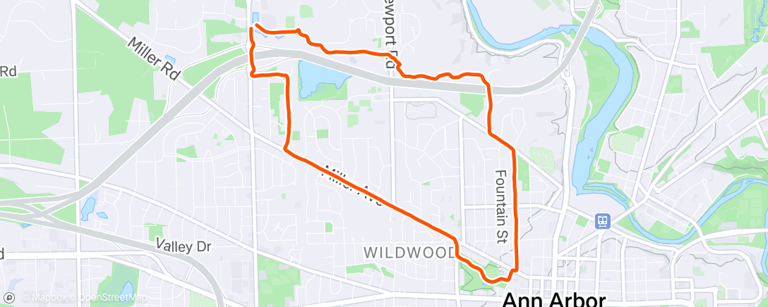 Map of the activity, Afternoon Run