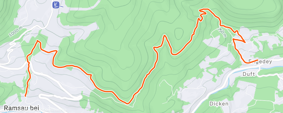 Map of the activity, Morning Hike