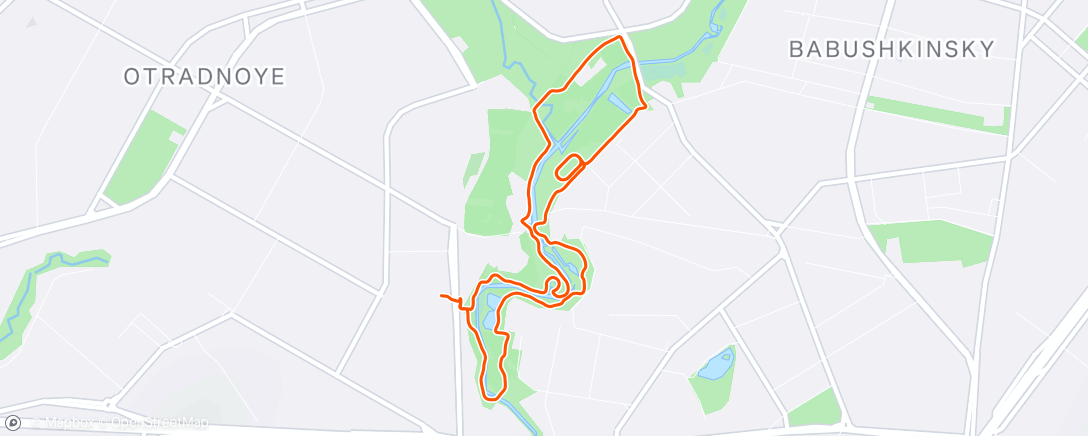 Map of the activity, Afternoon Run