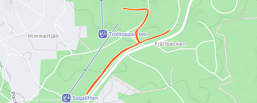 Map of the activity, Lunch Run