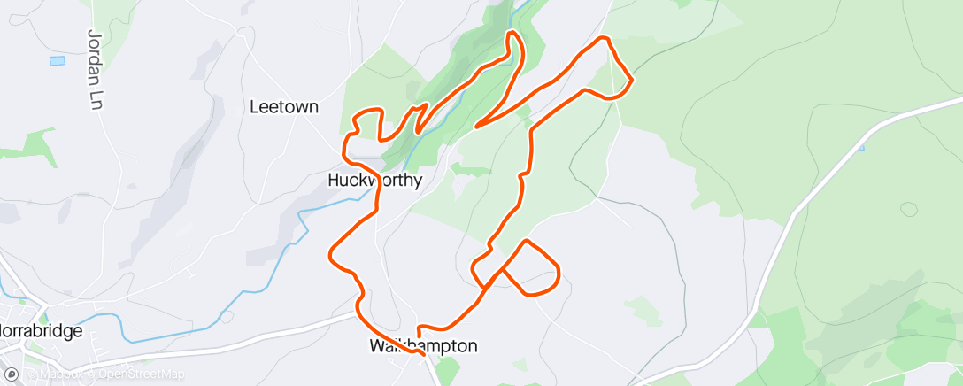 Map of the activity, Hash, great trail, a bit of everything river crossing, moorland, woodland, nasty hills and even some road.