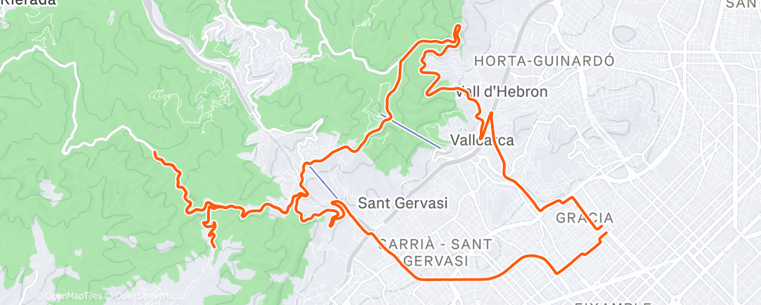 Map of the activity, Ciclismo