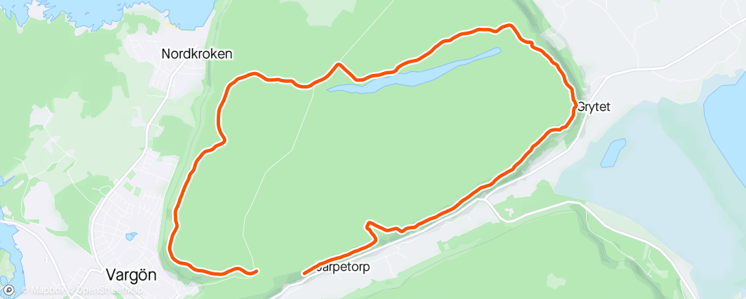 Map of the activity, Afternoon Trail Run Halleberg