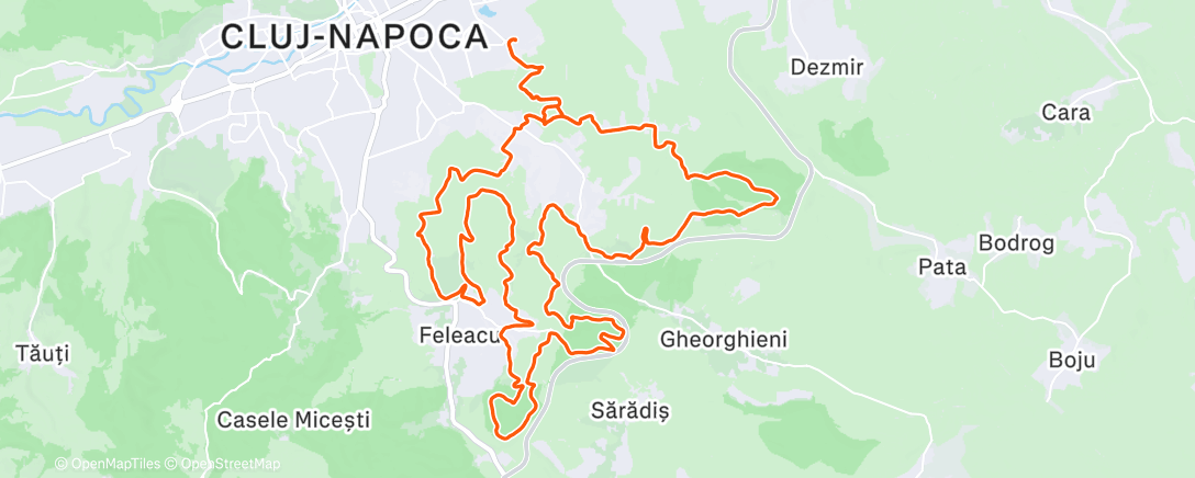 Map of the activity, Cluj EcoTrail 1dec 2025