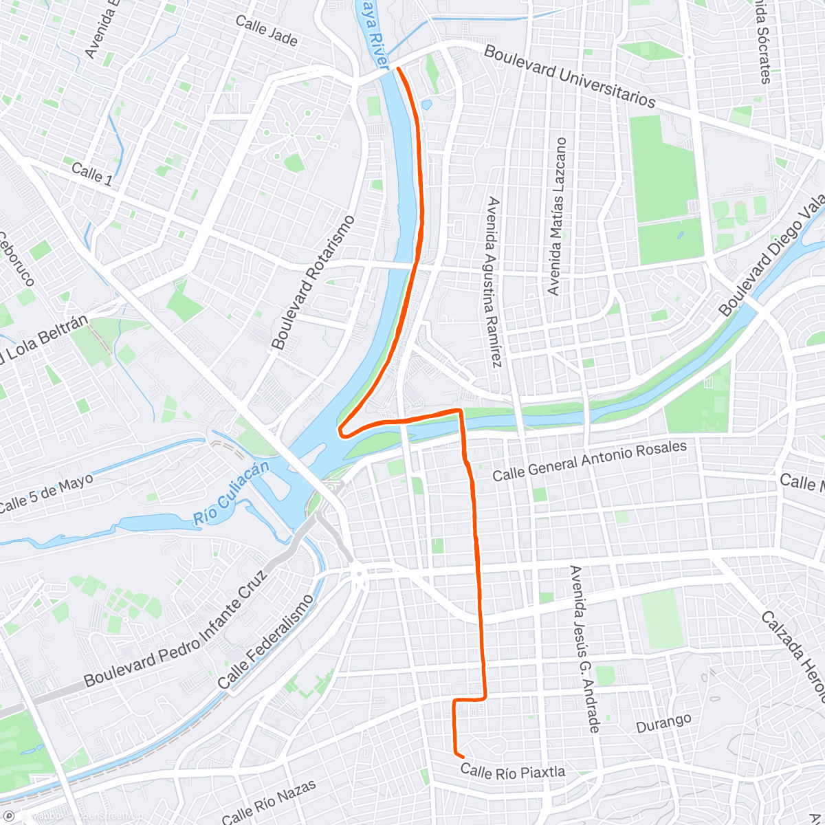 Map of the activity, Morning Run