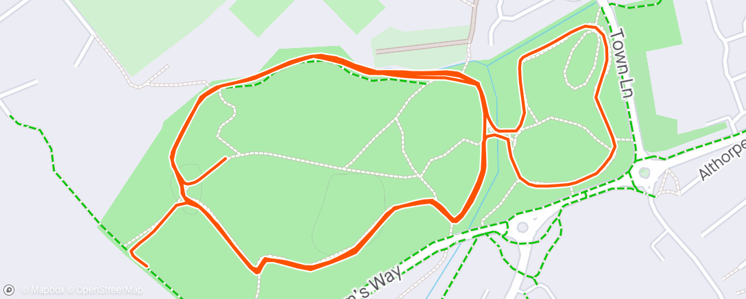 Map of the activity, Kew woods parkrun