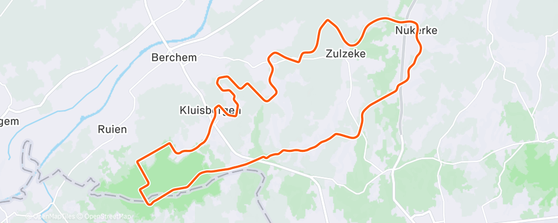 Map of the activity, MyWhoosh - Kluisbergen