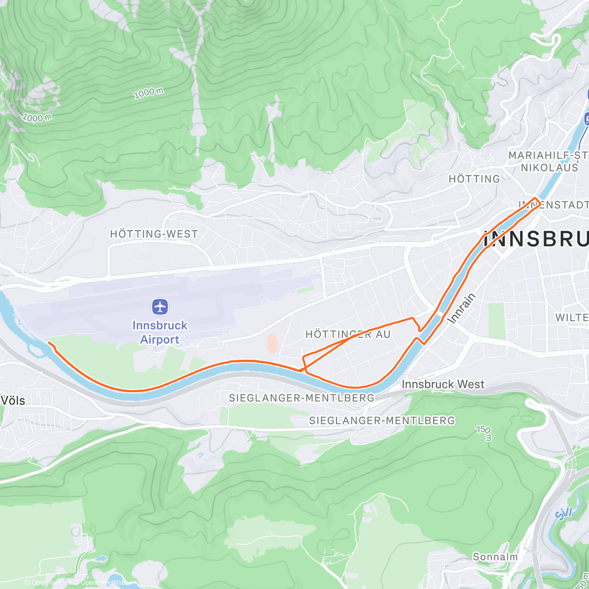 Mappa dell'attività Snowy subTHR Parkrun + some change