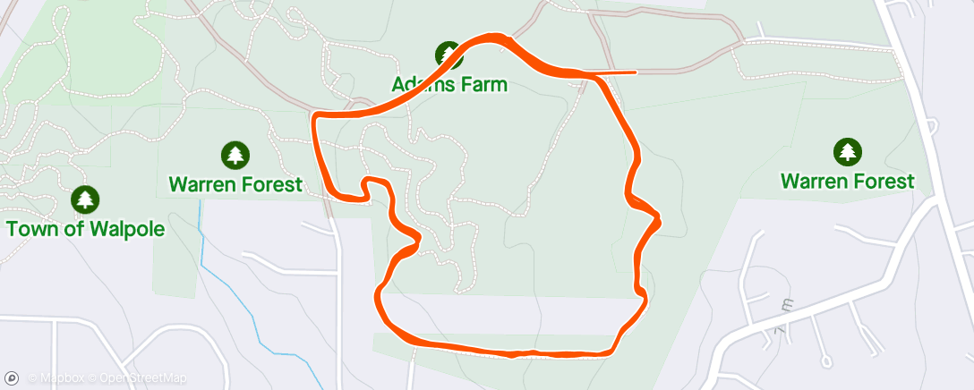 Mapa de la actividad (Adams Farm STXC, horrible fitness, excellent funs)