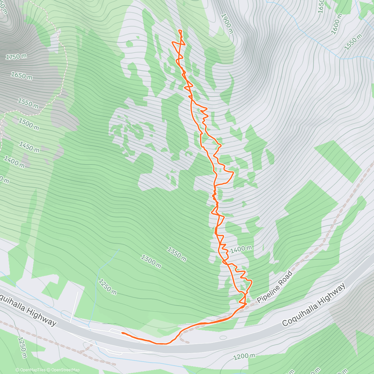 Map of the activity, Morning Backcountry Ski