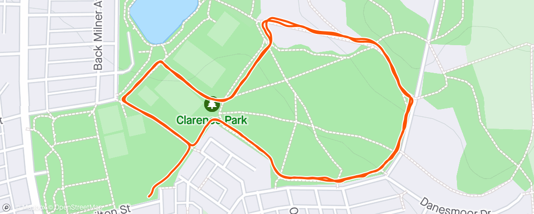 Map of the activity, Clarence parkrun #351