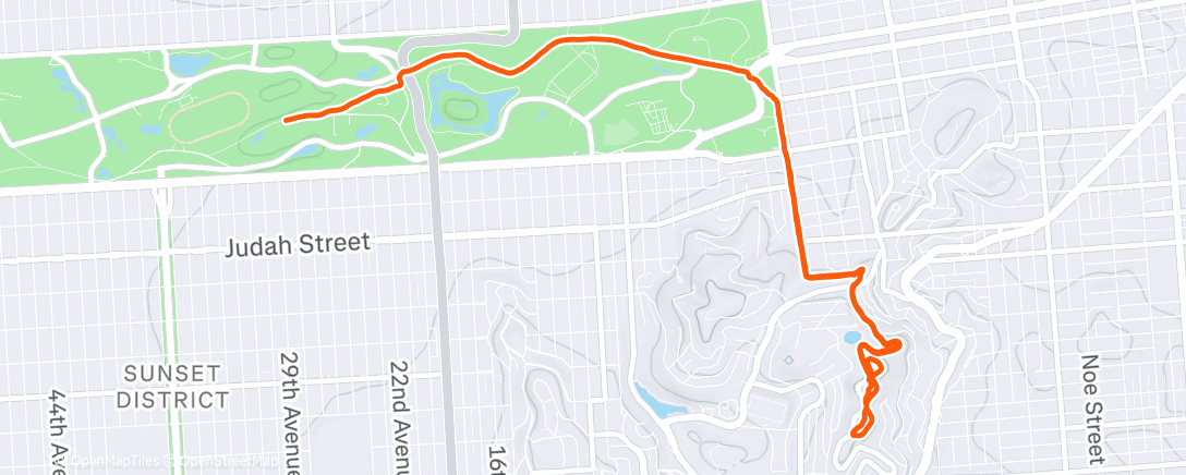 Map of the activity, Afternoon Run