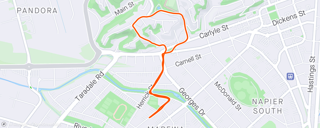 Map of the activity, Hospital Hill with Bobbie