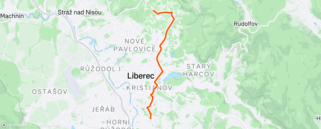Map of the activity, Afternoon Trail Run
