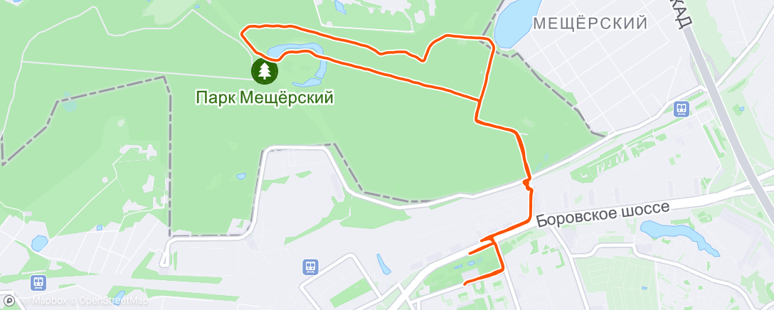 Map of the activity, Evening Run