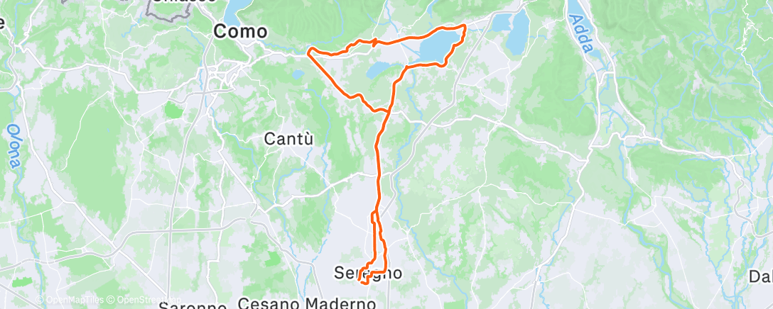 Map of the activity, Pedalata dell'ora di pranzo