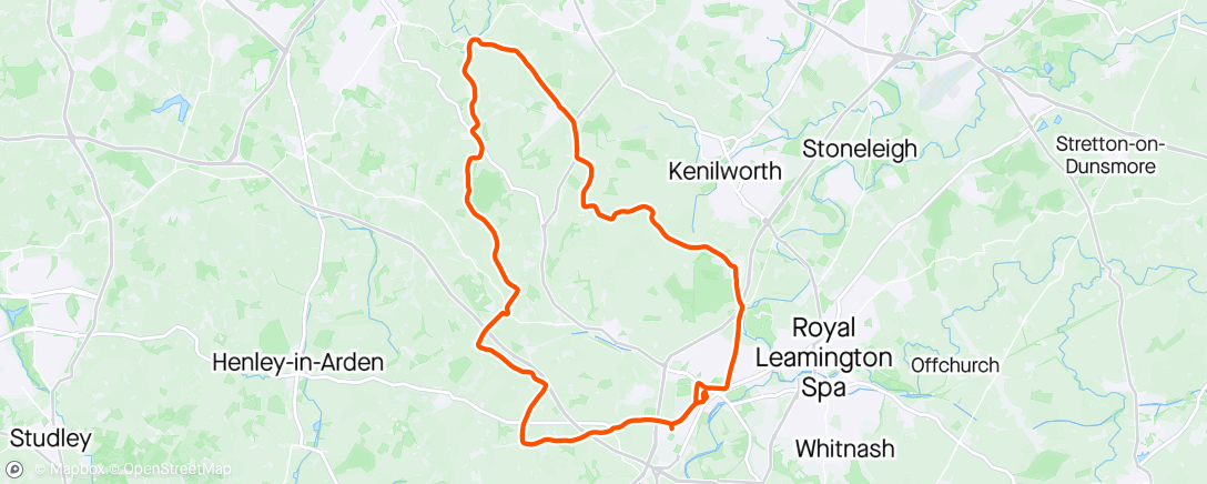 Map of the activity, Afternoon Ride - WLRCC Temple Balsall route plus